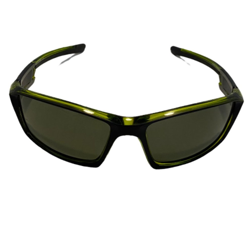 Mens Black & Green Sport Wrap Sunglasses